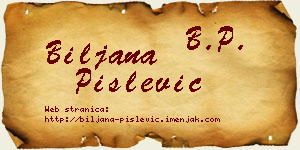 Biljana Pislević vizit kartica